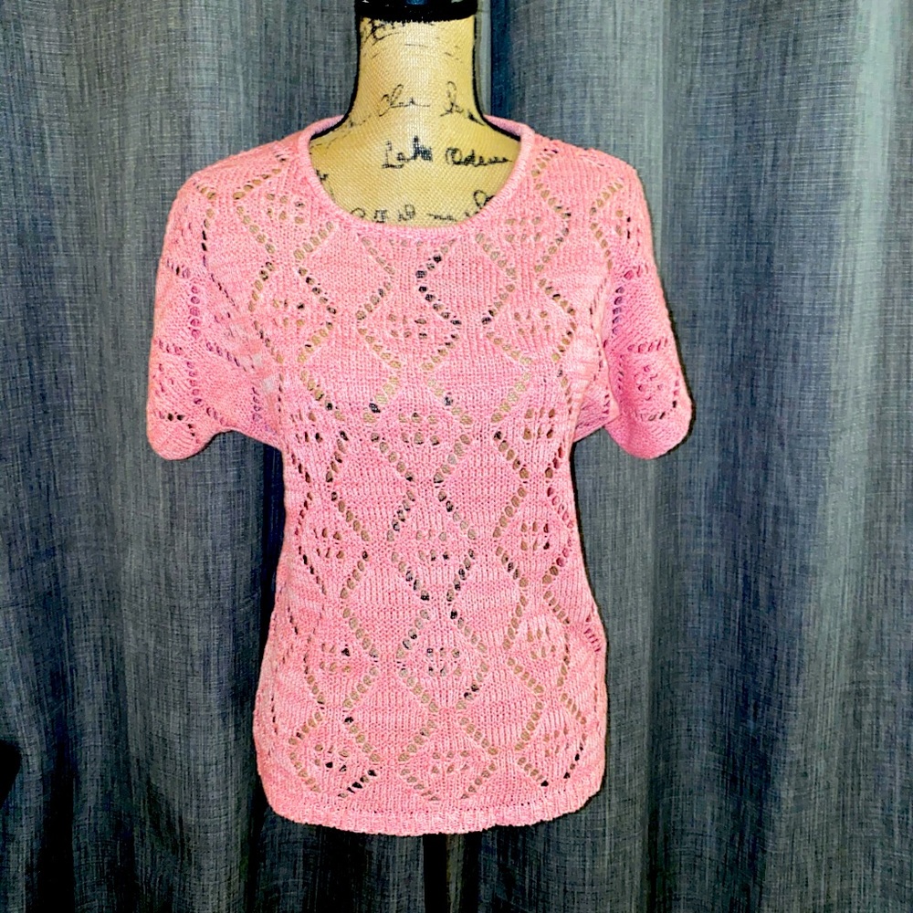Crocheted red w white shirt